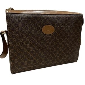 Flavi Vismano Vintage Brown Tan Genuine Leather Shoulder Bag Purse